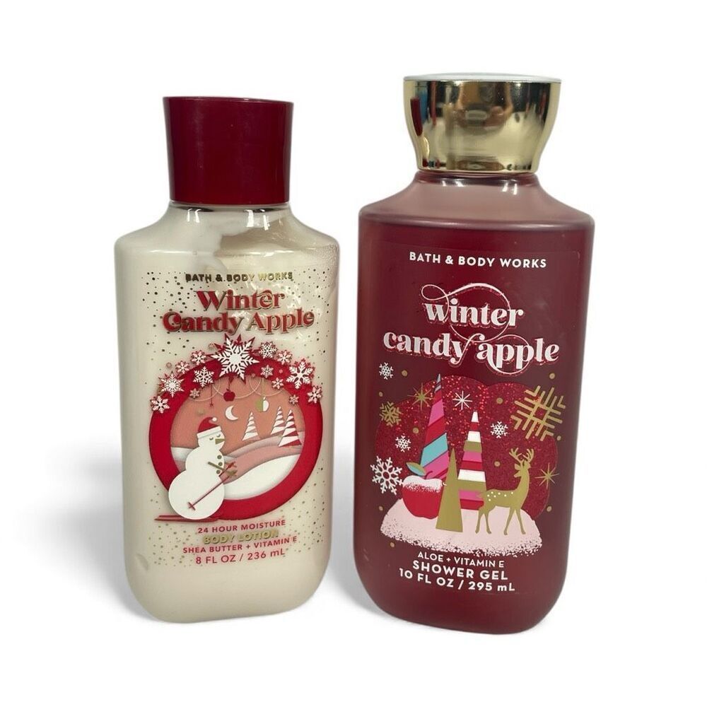 Bath & Body Works Winter Candy Apple Duo Body  Lotion & Shower Gel FS New